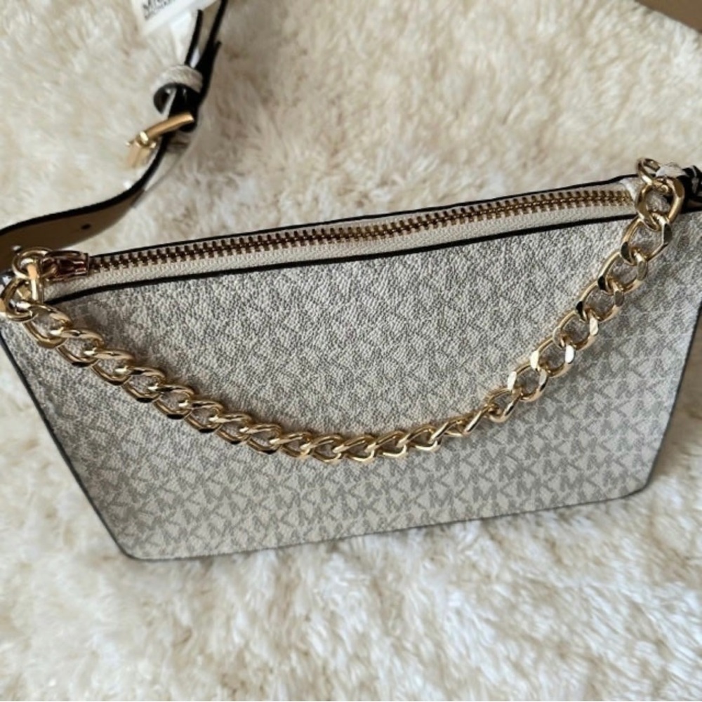 Michael Kors Pouch Belt w/Attachable Gold Chain New Designer - Picture 3 of 8